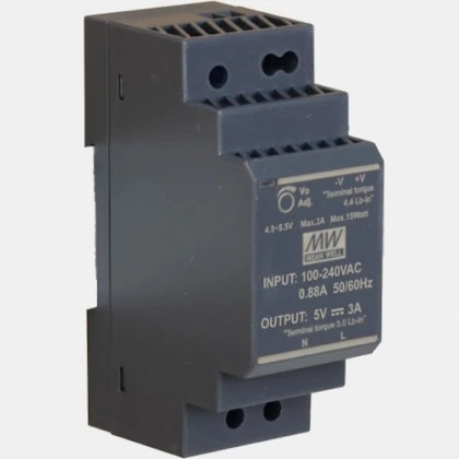 Zasilacz impulsowy HDR-30-5 na szynę Mean Well 15W 230VAC 5VDC
