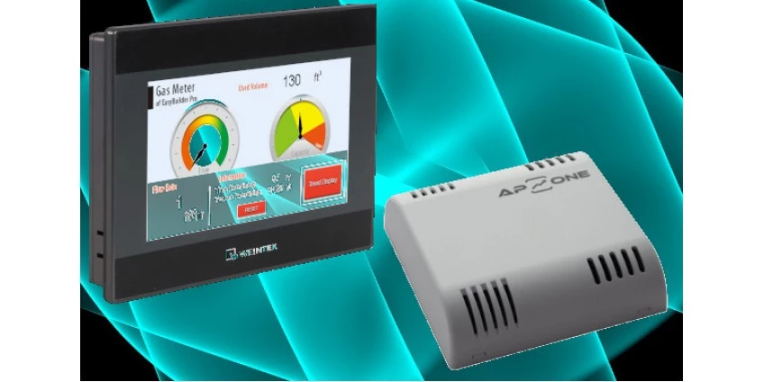 Panel Weintek - Odczyt danych z barometru i termometru.