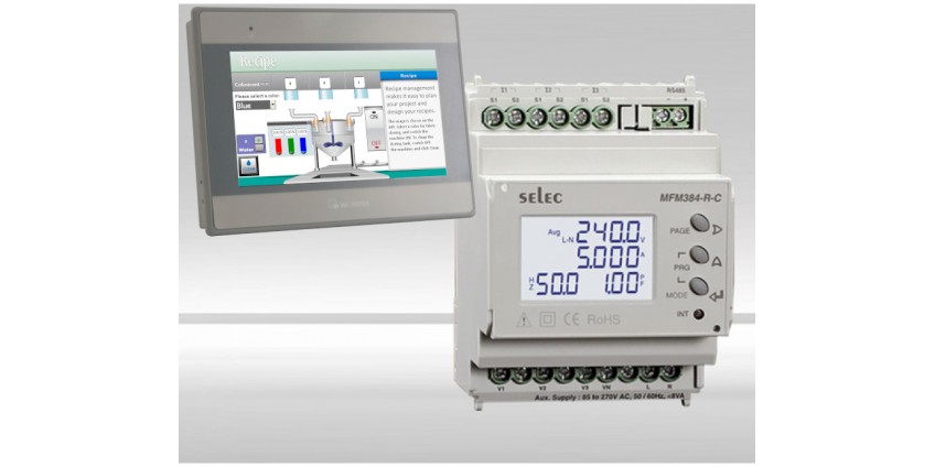 Konfiguracja połączenia miernika parametrów sieci Selec MFM384-R-C a Weintek MT8071ie Konfiguracja połączenia miernika parametrów sieci Selec MFM384-R-C a Weintek MT8071ie